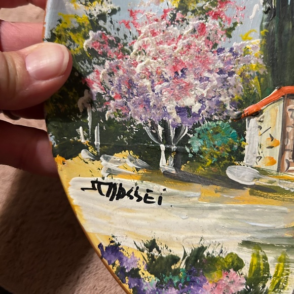 Vintage JTM Assei Paintings on Clay Plates From France- Set of 3 - Picture 11 of 12